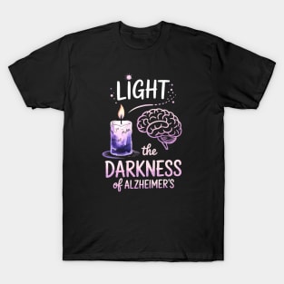 Light the Darkness of Alzheimer’s – Candle and Brain Awareness T-Shirt